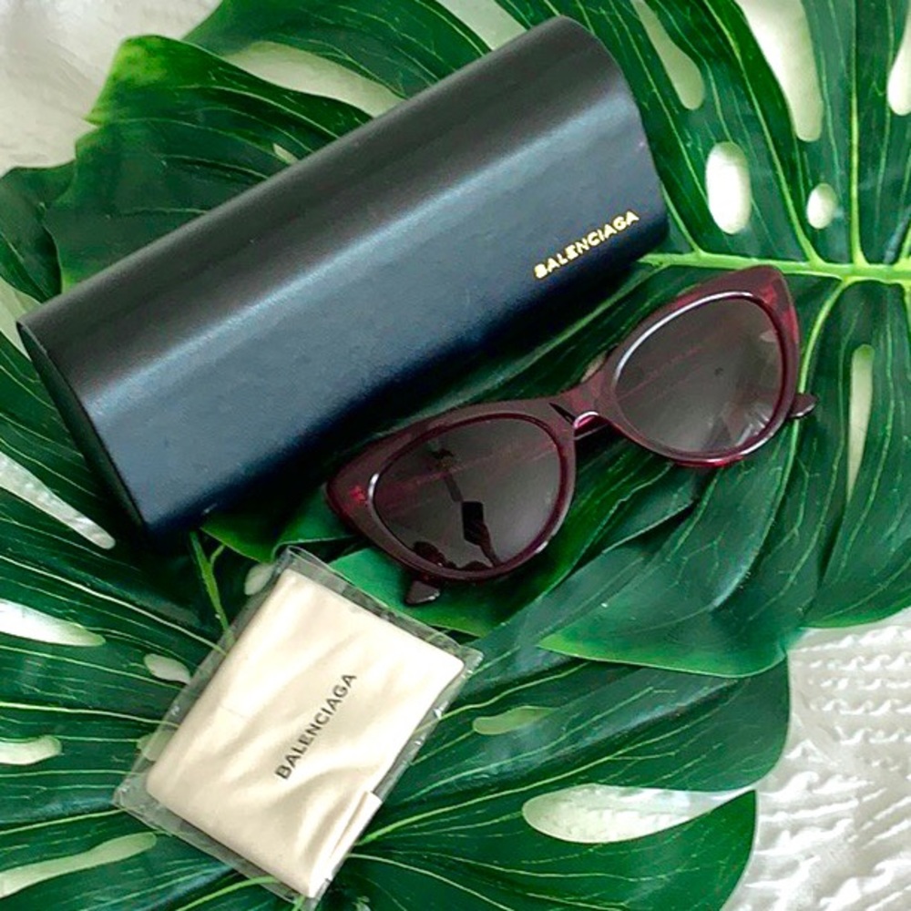 *SOLD* BALENCIAGA Burgundy Cat Eye sunglasses